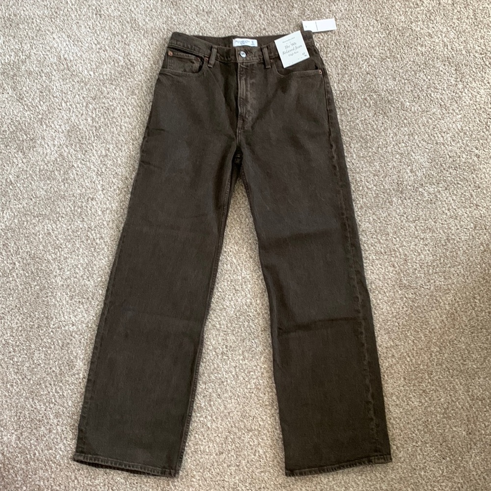 Abercrombie & Fitch 90s Relaxed High Rise Jeans - Brown size 27R